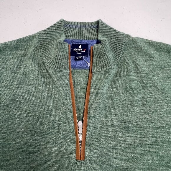 Johnnie O XL Moss Green Half-Zip Sweater Raynor Style Slim Fit - Picture 5 of 7